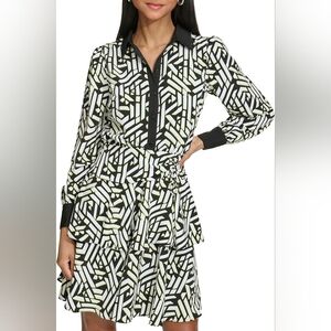 Karl Lagerfeld Black and White Patterned Dress